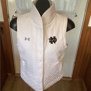 Lady’s White Under Armour “Notre Dame” Crest Reversible Coldgear Vest